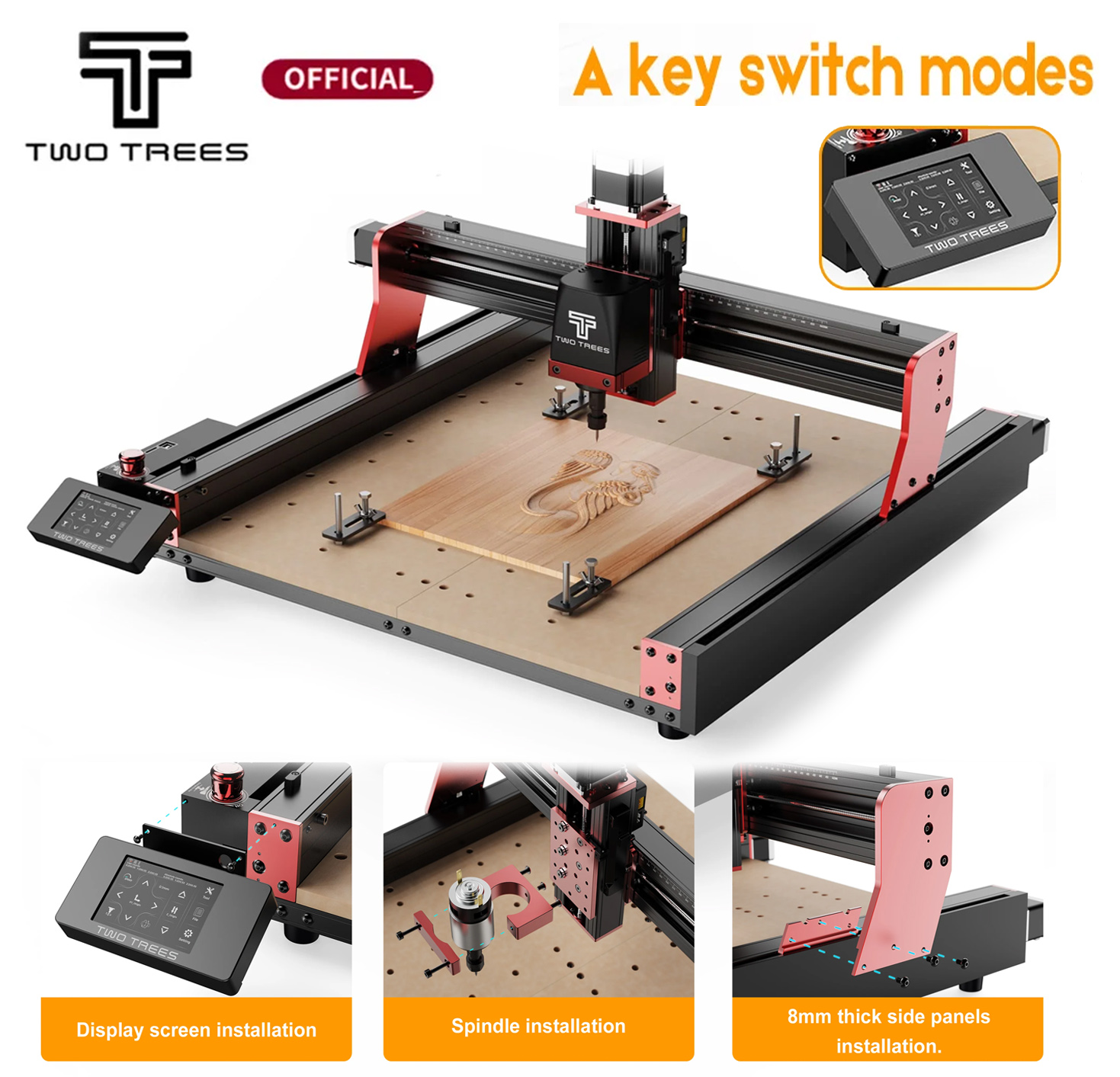 Industrial Acrylic Laser Cutter - Two Tree TTC450 Pro CNC Milling