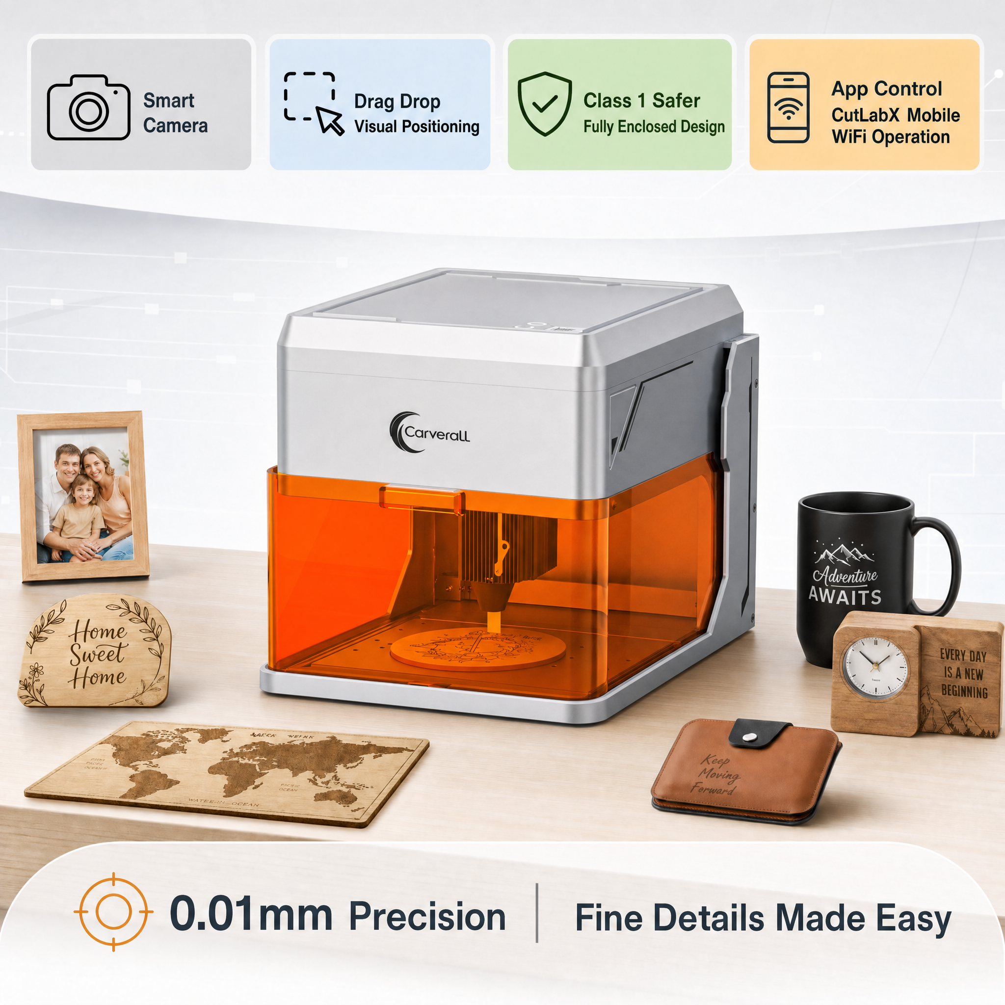 Industrial Acrylic Laser Cutter - Carverall A1 Pro Laser Engraver Cutter