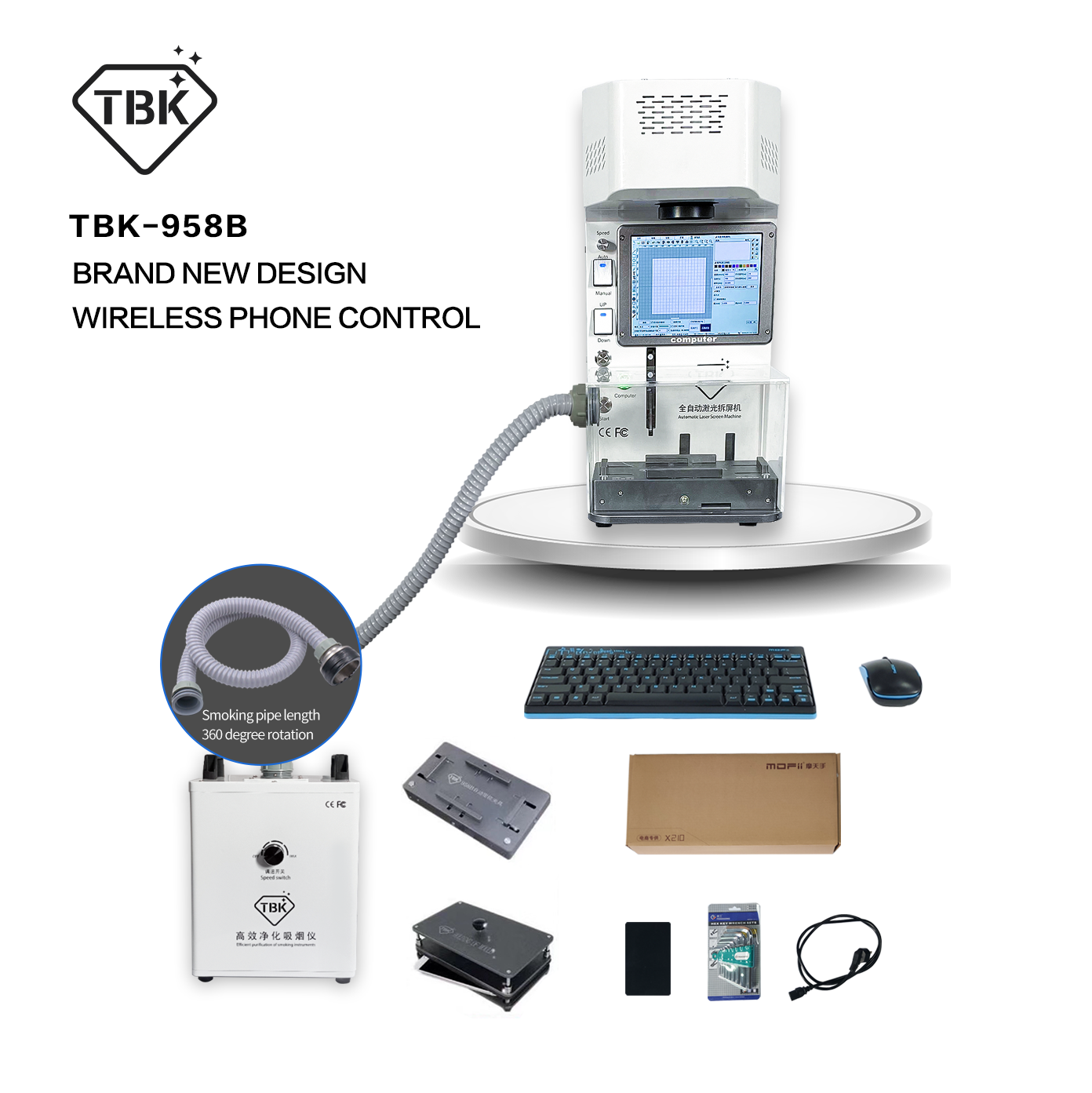 TBK 958B Full Set Laser Back G - огляд і ціна Fume Extractor Laser