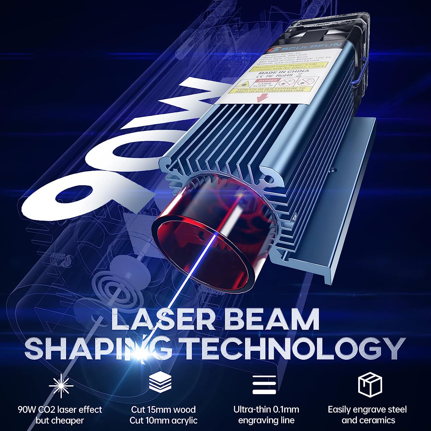 SCULPFUN S9 Laser Engraver 90W - огляд і ціна Industrial Laser Metal Cutting Machine