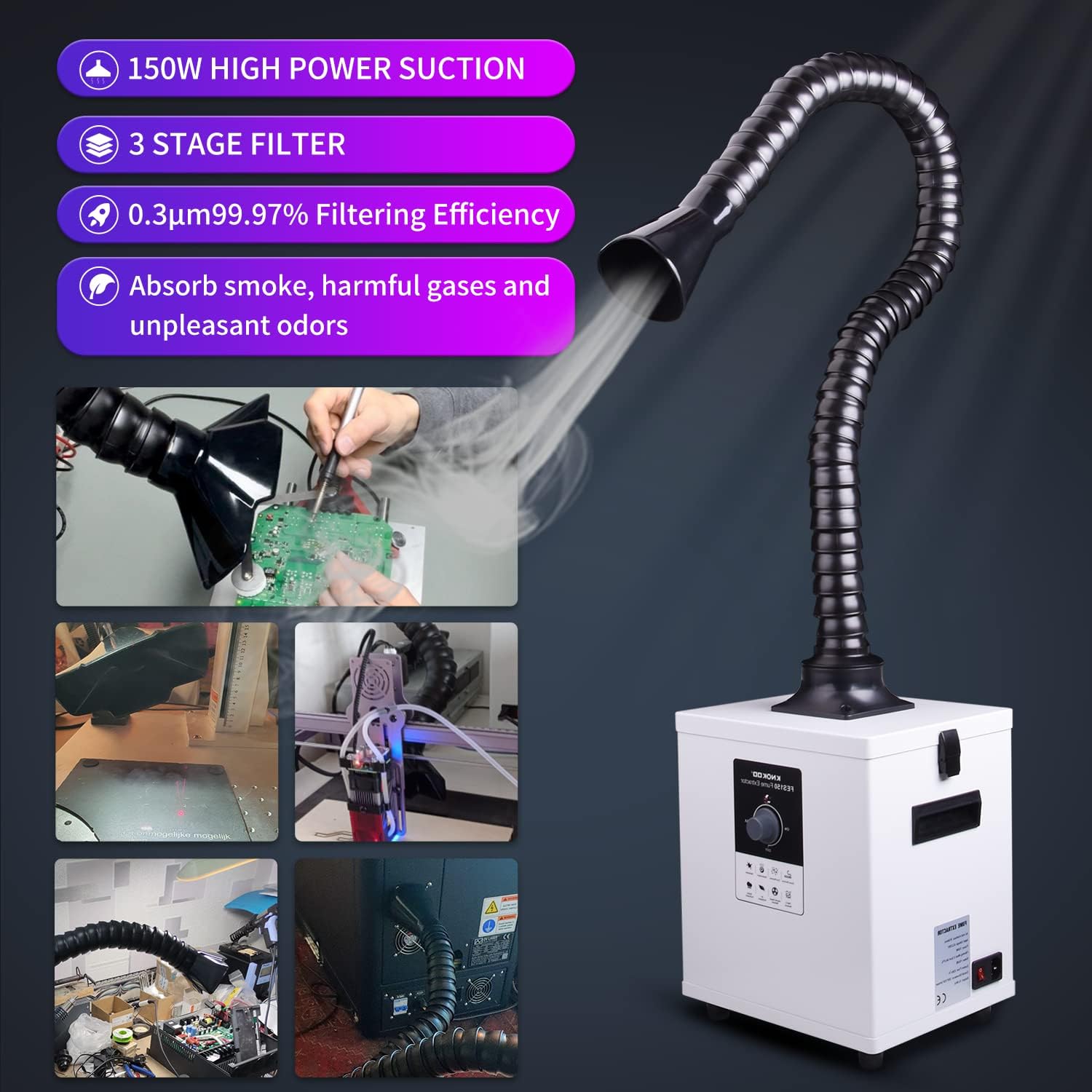 KNOKOO FES150 Industrial Laser - огляд і ціна Fume Extractor Laser