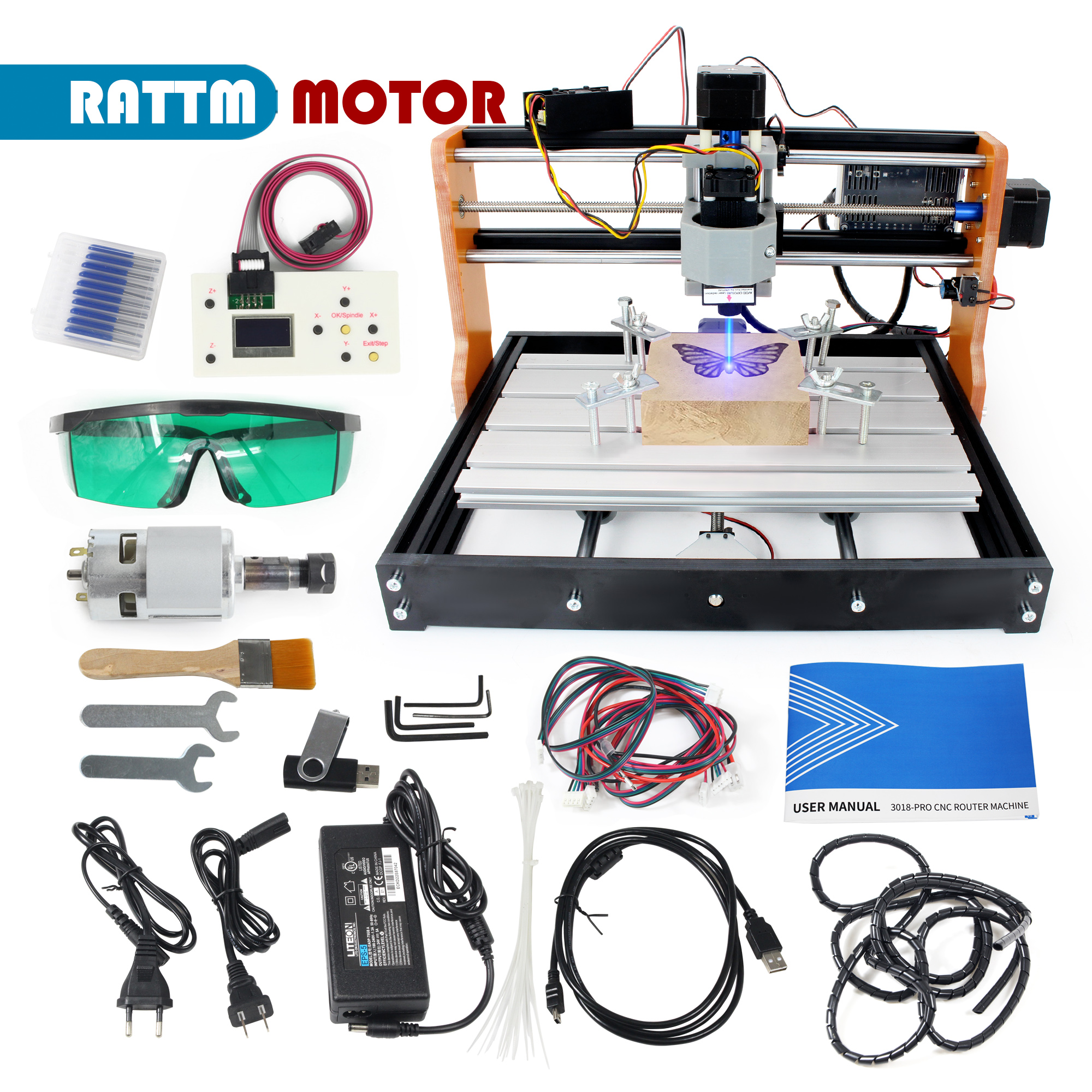 【EU&USA Stock】CNC 3018 PRO Las - огляд і ціна Industrial Acrylic Laser Cutter