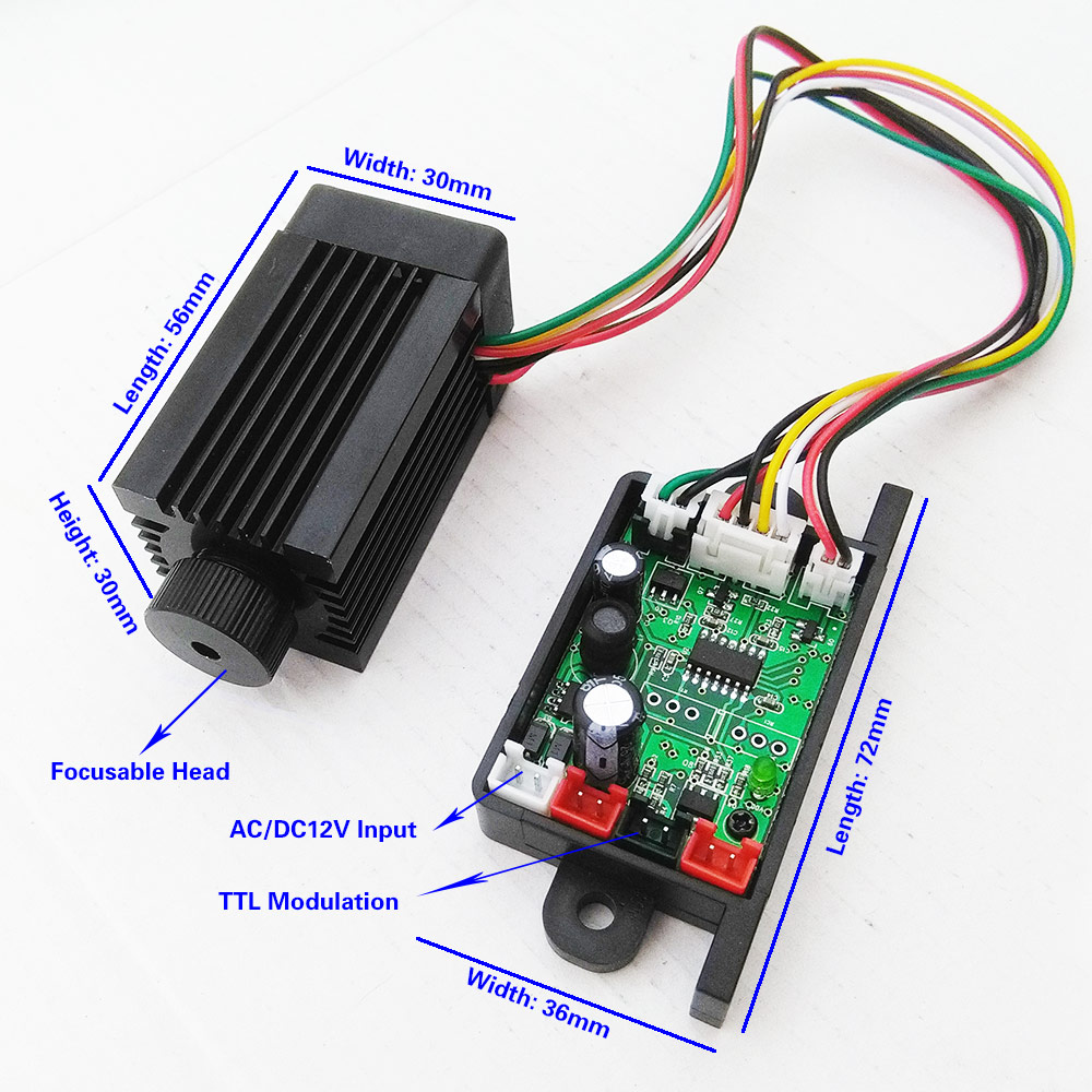 532nm 200mw Focusable Green Di - огляд і ціна Diode Laser Module